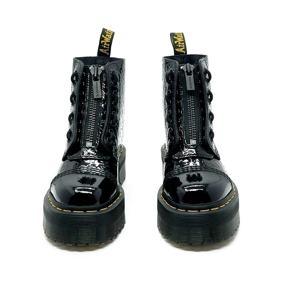 New Dr. Martens Sinclair Lamper Leopard Black Patent Ankle Boots Size 5 Docs dm - Picture 2 of 12